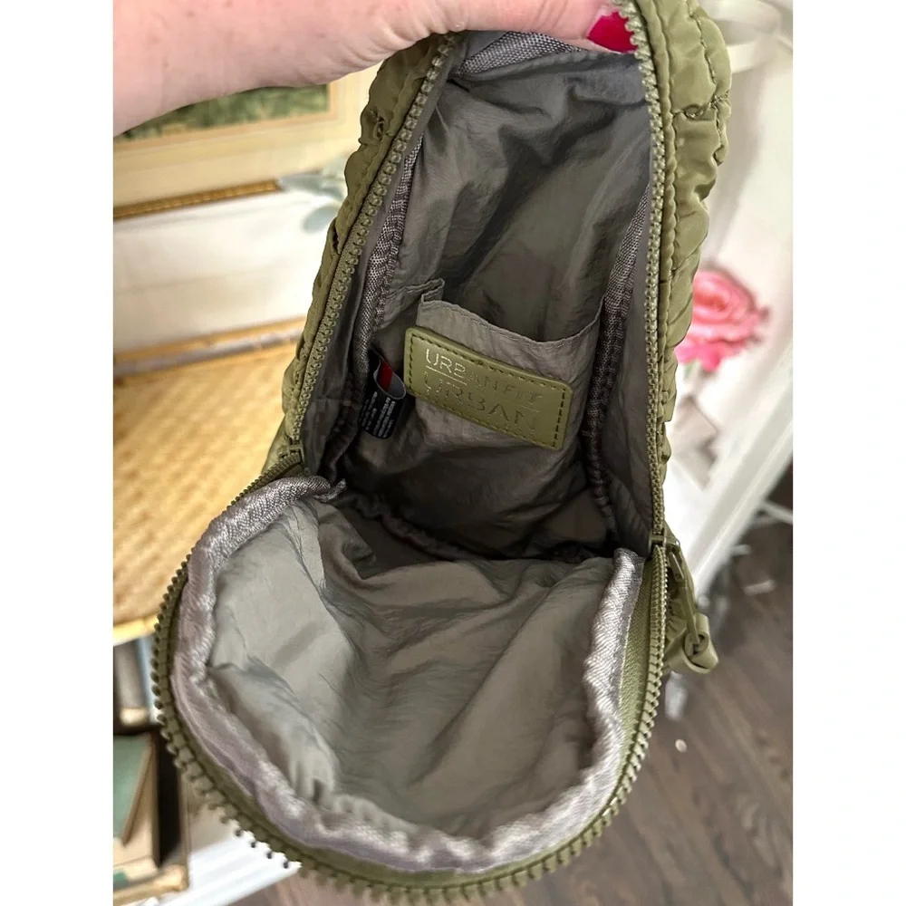 Urban Expressions Quilted Nylon Sling Backpack - Olive